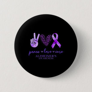 Peace Liebe Cure Ribbon Leopard Alzheimer Brain Aw Button