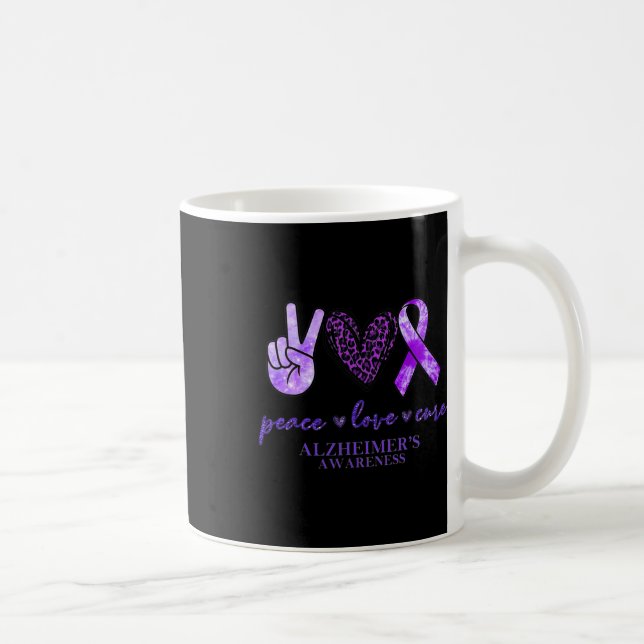 Peace Liebe Cure Ribbon Leopard Heimerheimer Brain Kaffeetasse (Rechts)