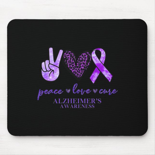 Peace Liebe Cure Ribbon Leopard Heimerheimer Brain Mousepad (Vorne)