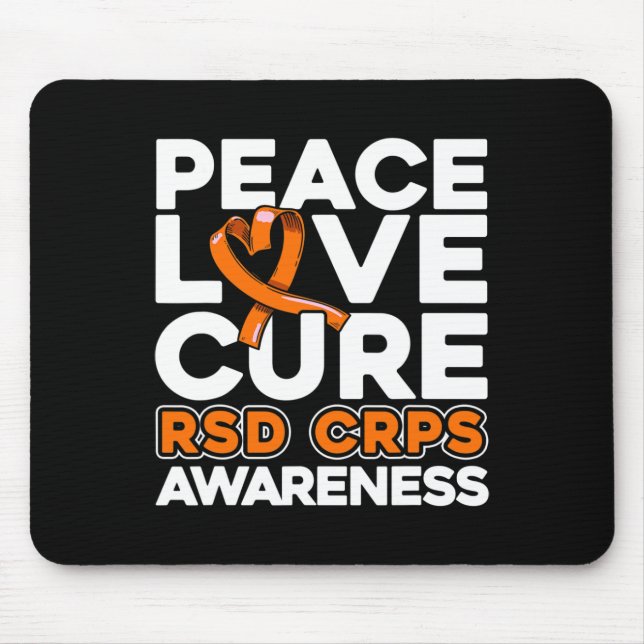 Peace Liebe Cure Rsd Crps Bewusstsein Mousepad (Vorne)