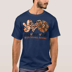 Peace Liebe Cure Sunflower Orange Ribbon Multiple T-Shirt