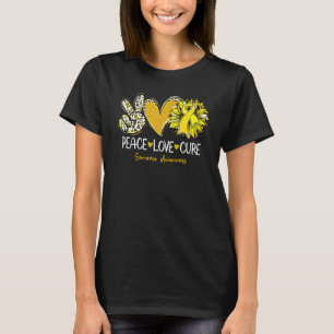 Peace Liebe Cure Sunflower Yellow Ribbon Sarcoma A T-Shirt