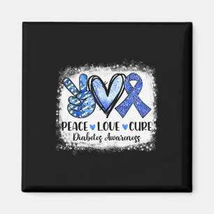 Peace Liebe Cure Typ 1 Diabetes Awareness T1d Blue Magnet