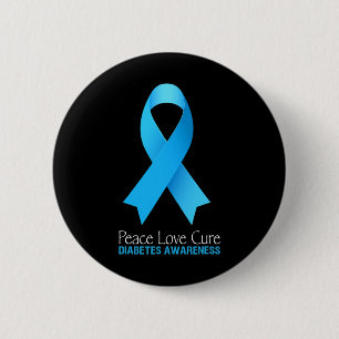 Peace Liebe Cure Typ 1 Diabetes Awareness T1d Diab Button