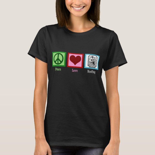 Peace Liebe Dach T-Shirt (Vorderseite)