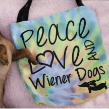 Peace Liebe & Dackel Hunde Gefärbte Krawatte Tote