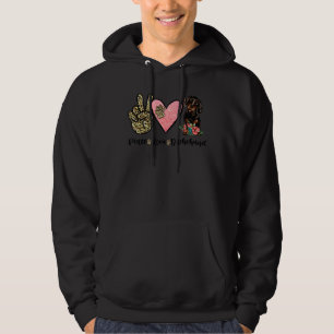 Peace Liebe Dackel Tier Lover Dog Valentin Hoodie