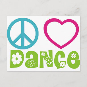 Peace Liebe Dance Postkarte