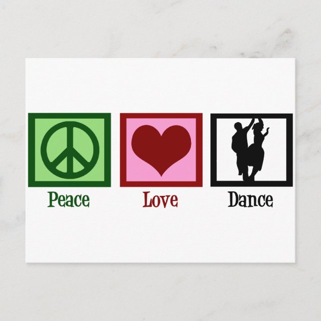 Peace Liebe Dance Postkarte (Vorderseite)