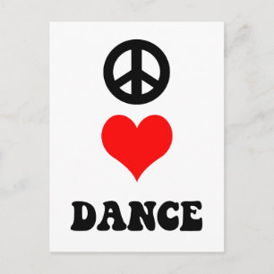 Peace Liebe Dance Postkarte