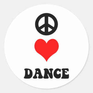 Peace Liebe Dance Runder Aufkleber