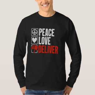 Peace Liebe Delivery Mail Lady Postal Worker Mailm T-Shirt