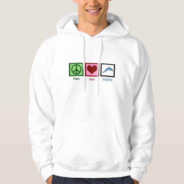 Peace Liebe Delphins Hoodie (Vorderseite)