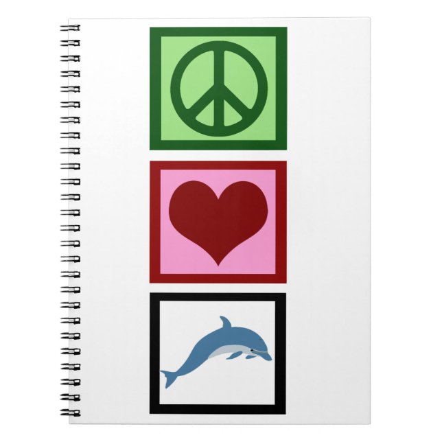 Peace Liebe Delphins Notizblock (Vorderseite)