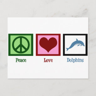 Peace Liebe Delphins Postkarte