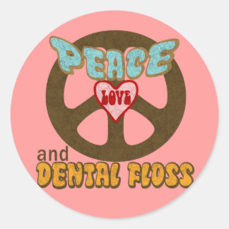 Peace Liebe Dental Floss Runder Aufkleber