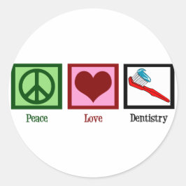 Peace Liebe Dentistry Runder Aufkleber