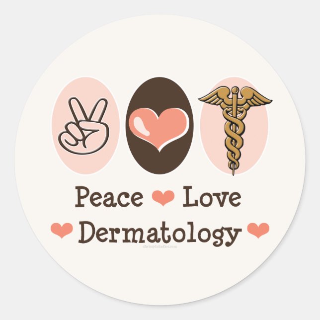Peace Liebe Dermatology Stickers (Vorderseite)