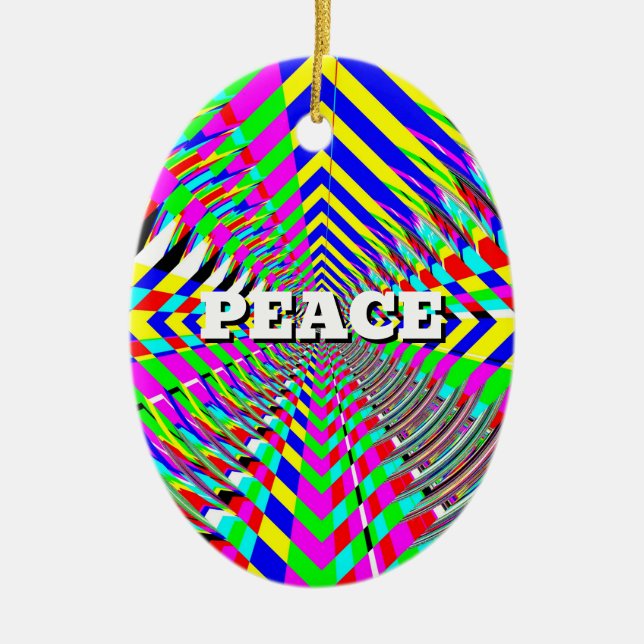 PEACE LIEBE Diamond Art Keramik Ornament (Vorne)