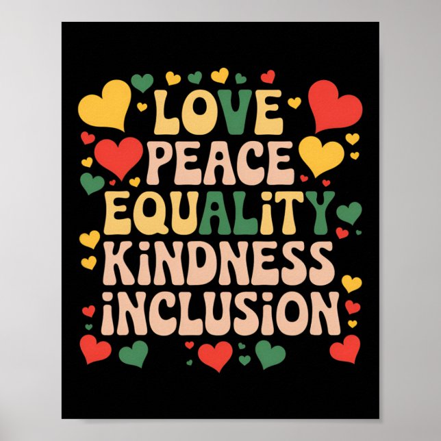 Peace Liebe Diversity Inklusion Black History Mont Poster (Vorne)