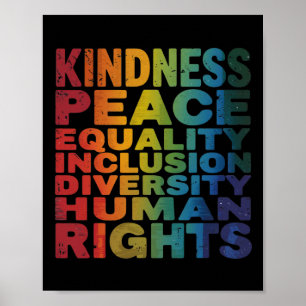 Peace Liebe Diversity Inklusion Equality Black His Poster