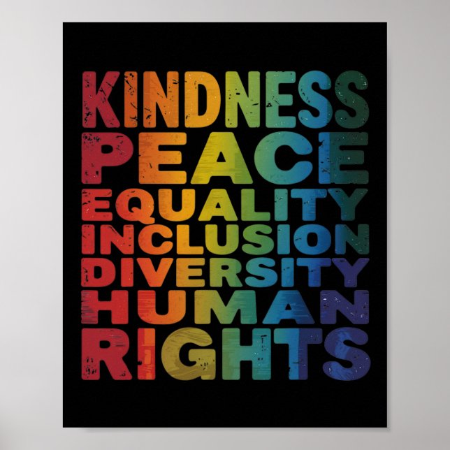 Peace Liebe Diversity Inklusion Equality Black His Poster (Vorne)