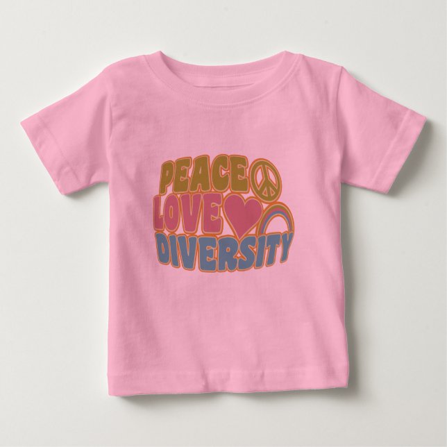 PEACE LIEBE DIVERSITY Shirt - wählen Sie Stil & Fa (Vorderseite)