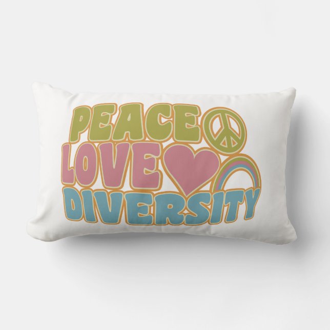 PEACE LIEBE DIVERSITY werfen Kissen (Vorderseite)
