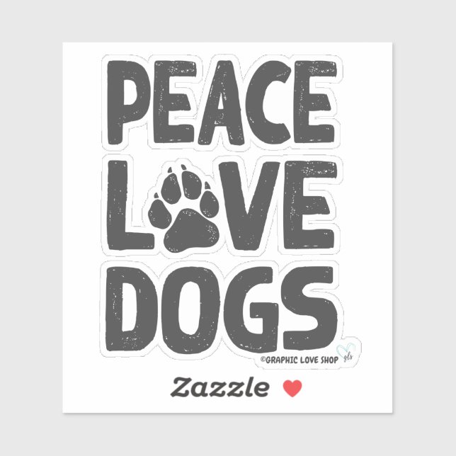 Peace Liebe Dogs © GraphicLoveShop Aufkleber (Blatt)