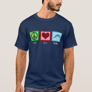 Peace Liebe Dolphins Blue Men's T-Shirt