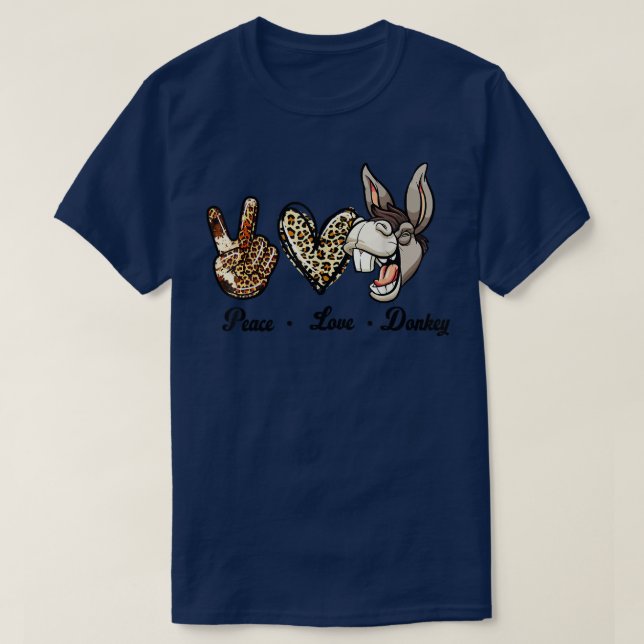 Peace Liebe Donkey Gray Donkey Bauer T-Shirt (Design vorne)
