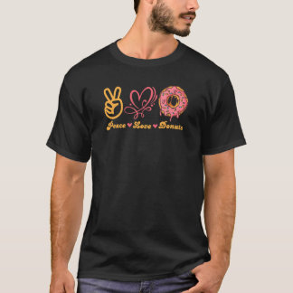 Peace Liebe Donuts Sprinkle I Liebe Snacks Doughnu T-Shirt