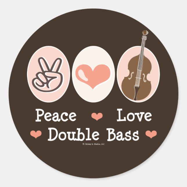 Peace Liebe Double Bass Stickers (Vorderseite)