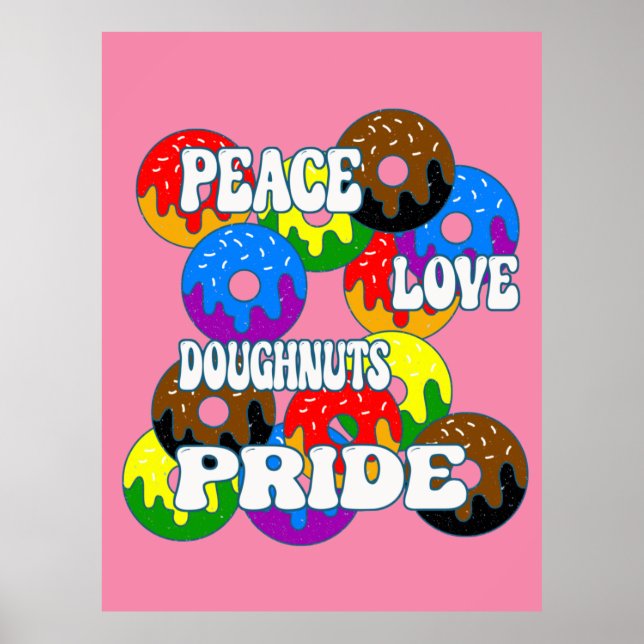 Peace Liebe Doughnut Pride Poster (Vorne)