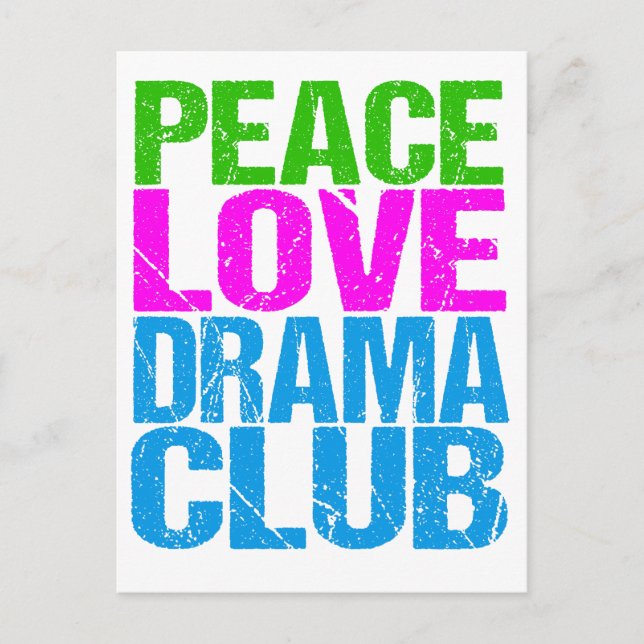 Peace Liebe Drama Club Niedlich Theatergruppe Postkarte (Vorderseite)