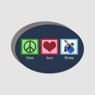 Peace Liebe Drums Cool Drummer Auto Magnet