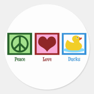 Peace Liebe Ducks Runder Aufkleber