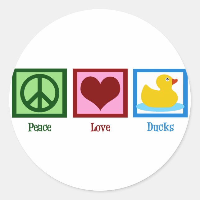 Peace Liebe Ducks Runder Aufkleber (Vorderseite)