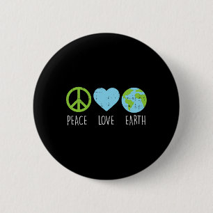 Peace Liebe Earth Cool Hippie Hippy Environmentali Button