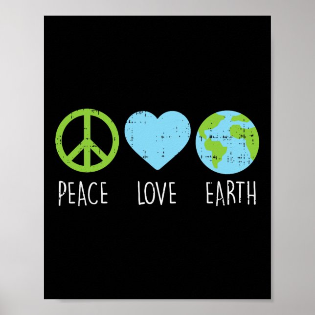 Peace Liebe Earth Cool Hippie Hippy Environmentali Poster (Vorne)