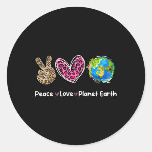 Peace Liebe Earth Day Rette unsere Planeten-Umwelt Runder Aufkleber
