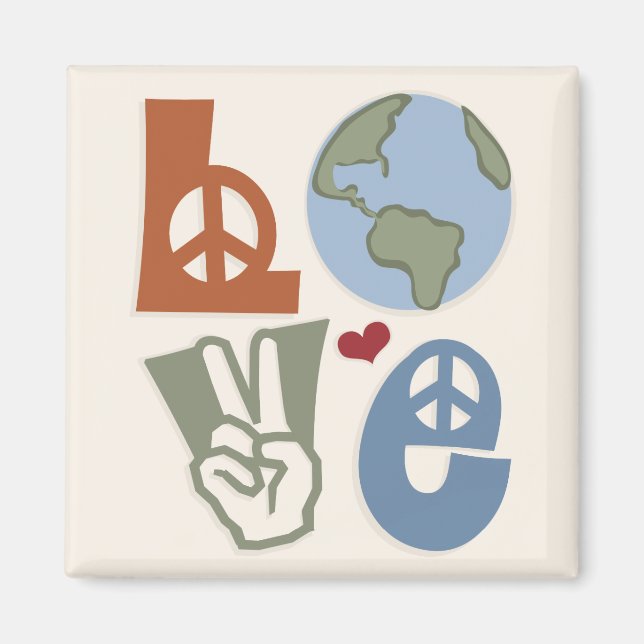 Peace Liebe Earth Magnet (Vorne)