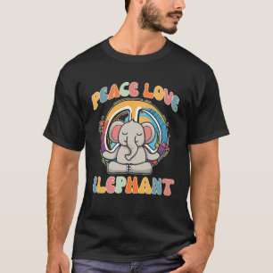 Peace Liebe Elephant Boar Hippie Yoga Meditation H T-Shirt