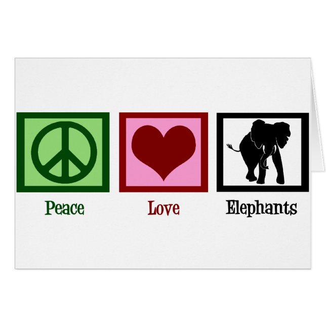 Peace Liebe Elephants (Vorderseite (Horizontal))