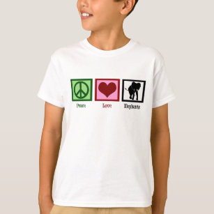 Peace Liebe Elephants Kinder T-Shirt