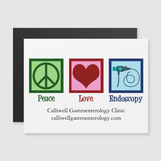 Peace Liebe Endoscopy Custom Clinic Magnet Card (Vorne/Hinten)