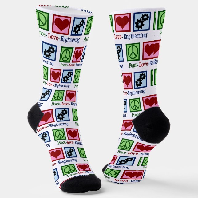 Peace Liebe Engineering Christmas Engineer Socken (Gewinkelt)
