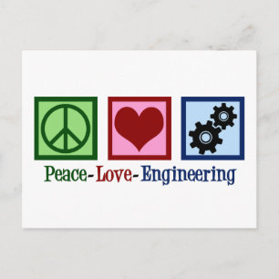 Peace Liebe Engineering Niedlich Engineer Postkarte