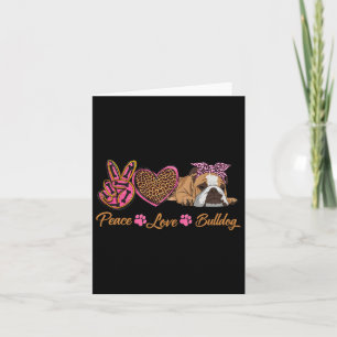 Peace Liebe English Bulldog Funny Puppy Dodge Mama Karte
