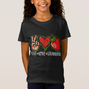 Peace Liebe Erdbeeren Frucht Berries Niedlich Stra T-Shirt